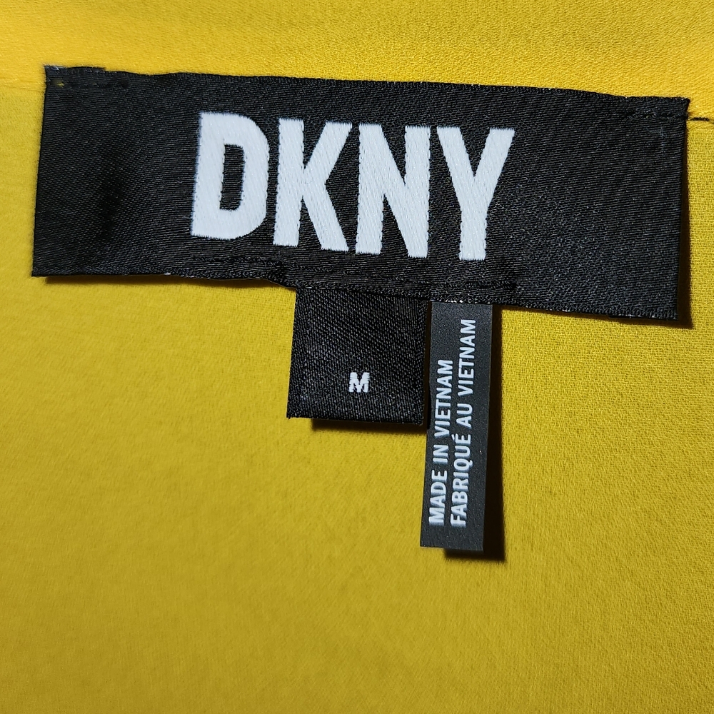 DKNY Yellow Tie Neck Blouse - Picture 3 of 4
